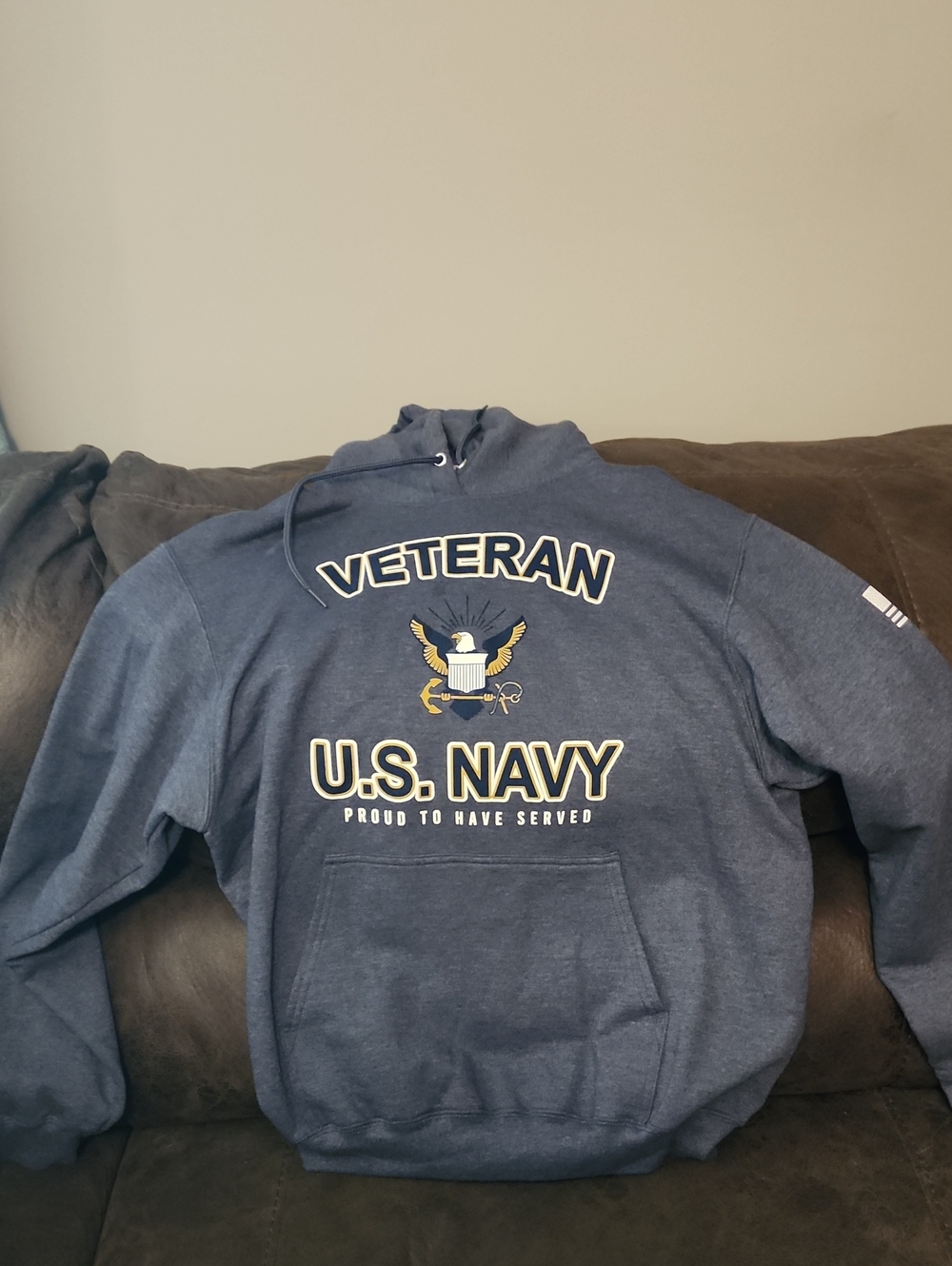 U.S. Navy Veteran Pullover Hoodie - Navy Blue